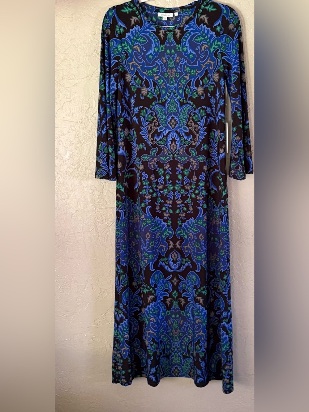 Chico's Blue and Green Paisley Maxi Dress